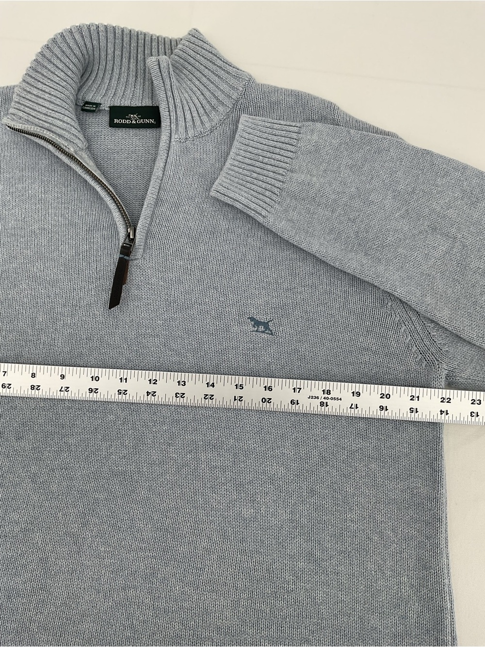 Rodd & Gunn Merrick Bay 1/4 Zip Sweater Medium Heathered Blue Grey 100% Cotton - Picture 8 of 8